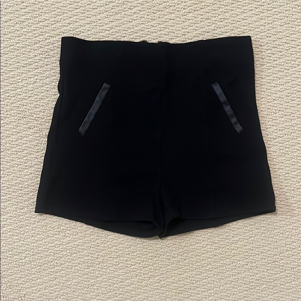 Chocolate | Black Shorts With Leather Trim